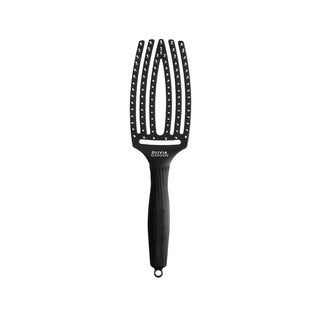 Olivia Garden Fingerbrush Care: Iconic Nylon Bristle Vented Hair Brush for Detangling, Styling & Healthy Hair - Black, Medium Olivia Garden Fingerbrush: Detangle & Style with Nylon Bristles Olivia Garden Fingerbrush, Nylon Bristle Hair Brush, Vented Hair Brush, Detangling Hair Brush, Styling Hair Brush, Hair Brush for Women, Hair Brush for Men, hairbrush, hair brush, nylon bristles, vented design, ergonomic handle, hair care, hair styling, detangling, scalp stimulation, healthy hair, faster drying, heat pro