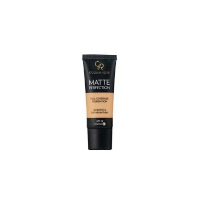 Golden Rose Matte Perfection Full Coverage Foundation - W5 | Long Lasting, Vegan, SPF 15 - Flawless, Shine-Free Complexi