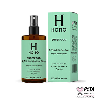 Hoito Organic Rosemary Hair Tonic: Superfood Anti-Hair Loss, Scalp Treatment, Color Protection, Frizz Control, Natural H