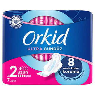Orkid Ultra Long (Boy 2) Hygiene Pads: Up to 100% Leakage Protection, Secure Comfort & Discreet Period Protection Orkid Ultra Long Pads: Leakage Protection & Comfort hygienic pads, menstrual pads, feminine hygiene, leakage protection, ultra thin pads, pads with wings, dermatologically tested pads, absorbent pads, period protection, Orkid Ultra, feminine care, women's health, comfort, discretion, security, skin-friendly, sensitive skin, menstrual cycle, period, feminine, protection, long pads, day pads, mode