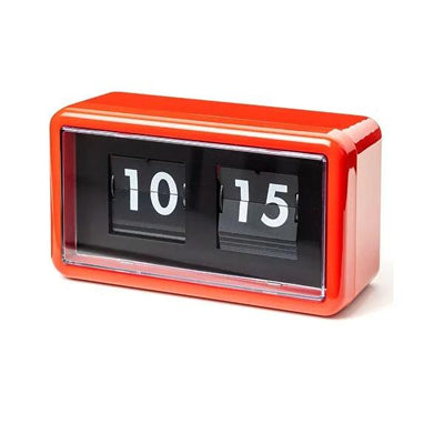 Ideenwelt Retro Digital Flip Clock - Vintage Orange Tabletop Clock | Battery Operated, Easy-to-Read Display | Desk & She