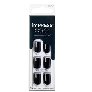Impress Color Press-On Nails - All Black, Short Length - Easy DIY Nail Kit for Salon-Quality Nails at Home Impress Color Press-On Nails - Easy DIY Nail Kit press-on nails, fake nails, DIY nail kit, easy nail application, temporary nail enhancement, black nail tips, salon-quality nails at home, nail care, beauty, cosmetics, nail tips, nail glue, nail polish remover, nail art, nail design, nail style, nail fashion, beauty products, cosmetics, nail care products