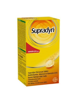 Supradyn Effervescent Multivitamin & Mineral Supplement with Coenzyme Q10 - 30 Tablets