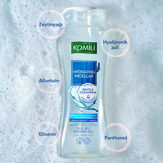 Komili Hydrating Micellar Shower Gel for Sensitive Skin - Gentle Cleansing & Moisturizing - 16.91 fl oz Komili Hydrating Micellar Shower Gel - Gentle & Moisturizing hydrating micellar shower gel, sensitive skin care, gentle cleansing products, dermatologically tested shower gel, hypoallergenic shower gel, micellar technology, moisturizing shower gel, skin hydration, gentle cleansing, sensitive skin solutions, skincare essentials