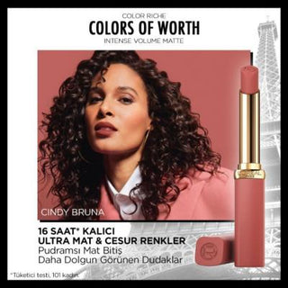 L'Oreal Paris Color Riche Colors of Worth Nude Audacious Lipstick: Volumizing Matte Finish with Hyaluronic Acid, Long-Lasting Nude Shade L'Oreal Nude Lipstick: Volumizing Matte Finish, Long-Lasting Loreal lipstick, Matte lipstick, Nude lipstick, Volumizing lipstick, Hyaluronic acid lipstick, Long lasting lipstick, Color Riche lipstick, Nude Audacious lipstick, Pudramsı mat ruj, Intense volume lipstick, Lipstick, Lip color, Makeup, Cosmetics, Beauty, Nude shade, Long-wearing lipstick, Women's makeup, Volumiz