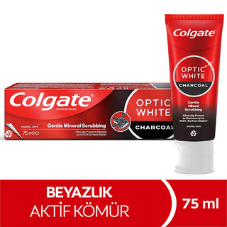 Colgate Optic White Charcoal Whitening Toothpaste: Remove Stains, Enamel Safe, Fresh Breath - For a Brighter, Whiter Smile! Colgate Optic White Charcoal: Whiter Teeth, Stain Removal whitening toothpaste, charcoal toothpaste, stain removal toothpaste, optic white toothpaste, enamel safe toothpaste, fresh breath toothpaste, teeth whitening, charcoal teeth whitening, surface stain removal, mint toothpaste, toothpaste, oral care, dental hygiene, brighter smile, whiter teeth, stain remover, active charcoal, mint