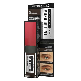 Maybelline Eyebrow Tattoo Gel 257 - Long-Lasting, Waterproof Vegan Eyebrow Makeup