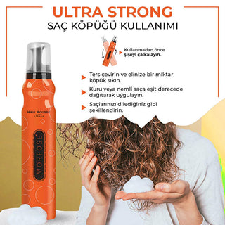 Morfose Ultra Strong Hair Styling Mousse - 6.76 fl oz - Strong Hold, Multivitamin Enriched, Non-Residue Formula Morfose Ultra Strong Hair Mousse - Strong Hold & Nourishing Hair styling mousse, Strong hold hair product, Multivitamin hair care, Non-residue hair styling, Daily hair styling product, Hair care, Styling products, Hair mousse, Morfose hair products, Hair styling, Multivitamin enriched, Non-residue formula, Daily use hair products