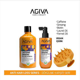 Agiva Caffeine Ginseng Hair Care Set: Anti Hair Loss Shampoo & Tonic - Stimulate Hair Growth, Strengthen Follicles, Shampoo for Thinning Hair Agiva Hair Loss Set: Caffeine Ginseng Shampoo for Hair Growth hair loss shampoo, hair growth tonic, caffeine ginseng hair care, anti hair loss set, hair follicle stimulator, hair strengthening shampoo, hair tonic for hair loss, shampoo for thinning hair, hair loss prevention, hair growth stimulation, caffeine shampoo, ginseng tonic, hair care set, hair strengthening, 