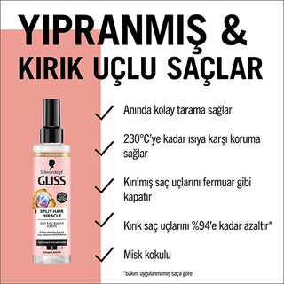 Gliss Split Hair Miracle Hair Repair Serum - 200ml, Nourishes & Repairs Damaged Hair with Ionic Complex & Grape Seed Oil Gliss Split Hair Miracle Serum - Repairs & Nourishes Damaged Hair hair repair serum, split end treatment, hair nourishment product, Ionic Complex hair care, Grape Seed Oil hair benefits, hair care, damaged hair repair, hair treatment, hair serum, hair nourishment, Gliss, hair products
