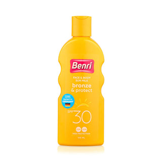 benri sunscreen SPF 30 bottle, sensitive skin sun protection, water-resistant sunscreen application Benri Sunscreen and Protection Milk SPF 30 - Ideal for Sensitive Skin | 5.07 fl oz Benri Sunscreen SPF 30 - Water-Resistant Formula sun-protection, sunscreen, spf30, water-resistant, sensitive-skin, beach-lovers, ai-generated, normal-skin, sun-care, outdoor-activities