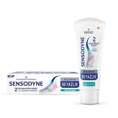 Sensodyne Klinik Beyazlık Toothpaste for Sensitive Teeth - Strengthens Enamel, Whitens, 7/24 Sensitivity Protection - 2.