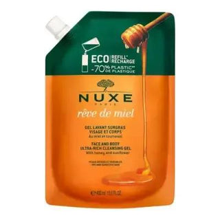 Nuxe Reve De Miel Ultra Rich Cleansing Gel: Honey-Infused Face & Body Wash for Dry, Sensitive Skin - Natural, Paraben & SLS Free Nuxe Reve De Miel Cleansing Gel - Honey Face & Body Wash Nuxe Reve De Miel, ultra rich cleansing gel, face and body cleanser, honey cleansing gel, natural face wash, dry skin cleanser, sensitive skin cleanser, moisturizing body wash, paraben free cleanser, SLS free cleanser, cleansing gel, face cleanser, body wash, honey, natural skincare, dry skin, sensitive skin, moisturizing, p