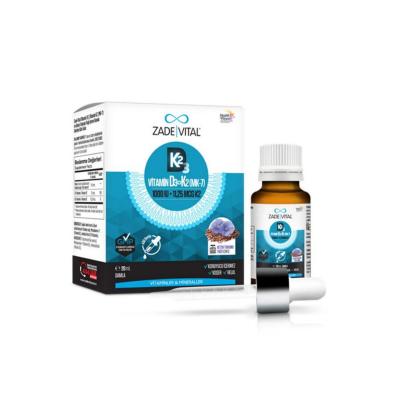 Zade Vital Vitamin D3K2 Drops: 1000 IU, Supports Bone Health & Immune System with Flaxseed Oil, Natural & Preservative-F