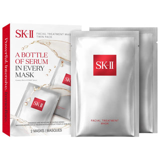 SK-II Brightening Facial Treatment Sheet Mask Twin Pack - Hydrating Face Mask for Dryness and Redness SK-II Facial Treatment Sheet Mask - Hydrating & Brightening Facial Treatment Sheet Mask, SK-II Facial Mask, PITERA��� Serum, Hydrating Face Mask, Skincare for Dryness and Redness, Sheet Masks, Skincare, Face Masks, Dry Skin, Dull Skin, Red Skin, Normal Skin, Combination Skin, Oily Skin, Skincare for Dryness, Skincare for Redness, Skincare for Dullness, PITERA���, SK-II Skincare