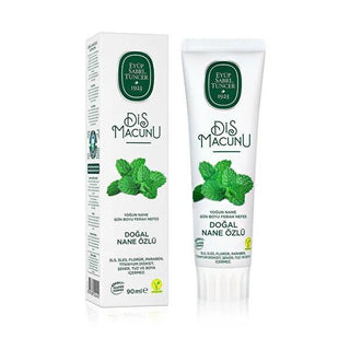 Eyüp Sabri Tuncer Natural Peppermint Toothpaste - SLS-Free, Paraben-Free, 100% Plant-Based Oral Care Natural Peppermint Toothpaste by Eyüp Sabri Tuncer - SLS & Paraben-Free natural toothpaste, SLS-free toothpaste, paraben-free toothpaste, peppermint toothpaste, plant-based oral care, oral care, natural oral care, healthy gums, fresh breath, eco-friendly toothpaste, chemical-free toothpaste, Stevia sweetened, gluten-free, sugar-free, hypoallergenic toothpaste