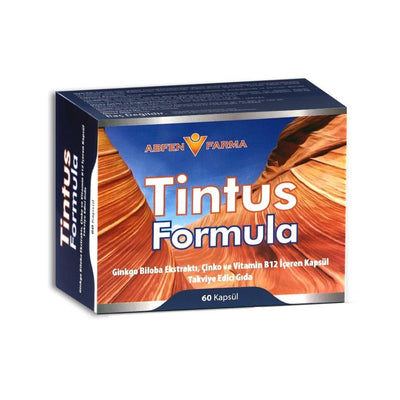 Abfen Tintus Formula Dietary Supplement - 60 Capsules - Ginkgo Biloba, Zinc, Vitamin B12 for Cognitive Support and Circu