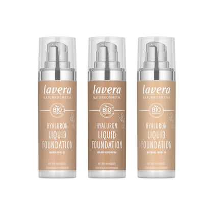 Lavera Natural Hyaluronic Liquid Foundation for Sensitive Skin - Organic Makeup with Hydrating Benefits