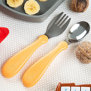 Babyjem Stainless Steel Baby Utensil Set - BPA Free, Ergonomic Design for Independent Eating Babyjem Stainless Steel Baby Utensil Set - Safe & Durable Baby Utensils, Stainless Steel Baby Cutlery, BPA Free Baby Utensils, Baby Fork and Spoon Set, Non-Toxic Baby Tableware, Ergonomic Baby Utensils, Baby Feeding Essentials, Durable Baby Utensils, Easy to Clean Baby Utensils, Independent Eating for Babies, Toddler Utensils, Stainless Steel Utensils for Kids, Safe Baby Utensils