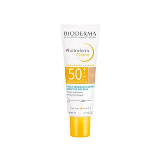 bioderma sunscreen light spf50+ front view, bioderma sunscreen light spf50+ texture preview Bioderma Photoderm Sunscreen Light SPF50+ - For Dry Skin | 40ml Bioderma Sunscreen Light SPF50+ | 40ml bioderma, sunscreen, spf50, dry-skin, makeup-base, hydrating-sunscreen, light-cream, non-greasy, ai-generated, sun-protection