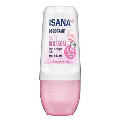 Isana Deodorant Roll On Floral Scent - 24 Hour Protection, Aluminum Salt-Free Formula