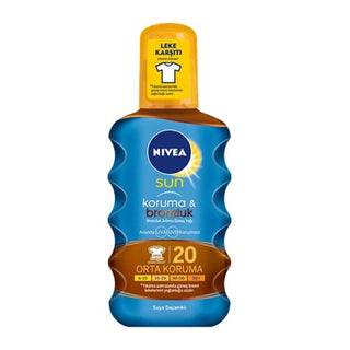 Nivea Sun: SPF 20 Tanning Oil - UVA/UVB Protection, Natural Bronze, Normal Skin - Bronzing Sun Oil, Sunscreen, 200ml / 6.76 fl oz Nivea Sun SPF 20 Tanning Oil: Get a Natural Bronze & Protect Skin sun tanning oil, SPF 20 sunscreen, bronzing sun oil, UVA UVB protection, Nivea sun protection, tanning oil for normal skin, sunscreen for tanning, sun tan lotion, tanning oil, sunscreen, sun protection, UVA protection, UVB protection, normal skin, all skin types, summer, beach, pool, vacation, bronze, tan, sun care