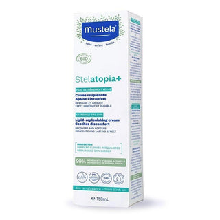 mustela stelatopia lipid replenishing cream 150ml packaging, mustela lipid cream texture, mustela stelatopia cream application Mustela Stelatopia+ Lipid Replenishing Cream - 150 ml Mustela Stelatopia+ Cream for Dry Skin | 150ml mustela, lipid-replenishing-cream, baby-skincare, dry-skin-care, vegan, natural-ingredients, family-skin-care, fragrance-free, organic, ai-generated