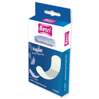 Benri Sensitive Skin Bandage - Lateks Free, Hypoallergenic Wound Care for Sensitive Skin - 15 Count Benri Sensitive Skin Bandage - Hypoallergenic Wound Care sensitive skin bandage, hypoallergenic wound care, lateks free bandage, wound protection, sensitive skin care, hypoallergenic bandage, wound care, sensitive skin products, latex-free wound care, skin care, first aid, medical supplies