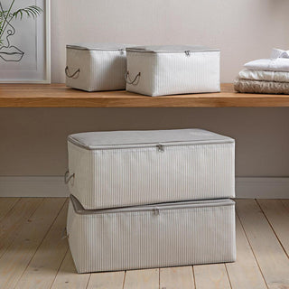 Ocean Home 4-Piece Gray Collapsible Storage Basket Set for Home Organization