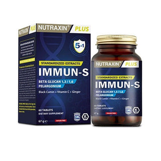 Nutraxin Immune Support Supplement - Boosts Immunity with Vitamin C, Beta Glucan, and Ginger - 60 Tablets Nutraxin Immune Support Supplement - Boosts Immunity Naturally Immune system support supplement, Natural dietary supplement, Vitamin C supplement, Beta Glucan immune booster, African Geranium Extract health benefits, Black Seed supplement, Ginger health supplement, Dietary Supplement, Health Supplements, Immunity Boosters, Natural Health Products