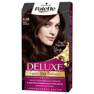 palette deluxe dark chestnut hair color product image, palette hair dye application instructions Palette Deluxe Dark Chestnut Hair Color - 4-68 | 4.2 fl oz Palette Deluxe Dark Chestnut Hair Color - Long-Lasting Color palette, hair-color, dark-chestnut, long-lasting-color, premium-hair-dye, intense-color, nourishing-hair-color, salon-quality, ai-generated, rich-shades