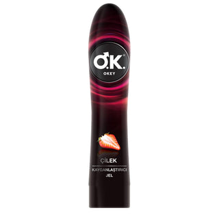 okey-strawberry-lubricant-gel-bottle, okey-lubricant-gel-closeup Okey Strawberry Lubricant Gel - Water-Based, Contributes to Comfort | 3.4 fl oz Okey Strawberry Lubricant Gel 100 ml okey, lubricant-gel, strawberry-flavor, water-based-lubricant, intimacy-products, personal-care, latex-safe, smooth-feel, comfort, ai-generated