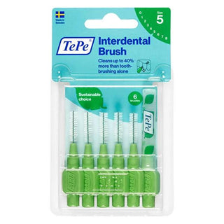 Tepe Interdental Brush 0.8 mm Green (6-Pack) - Gentle & Effective Between Teeth Cleaner for Plaque Removal & Improved Dental Hygiene Tepe Interdental Brush 0.8mm - Best Between Teeth Cleaner interdental brush, Tepe interdental brush, 0.8 mm interdental brush, tooth cleaning brush, between teeth cleaner, plaque removal brush, dental hygiene brush, green interdental brush, oral hygiene, dental care, plaque removal, gum health, interdental cleaning, tight teeth spaces, Swedish dental experts, ergonomic handle,