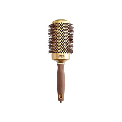 Olivia Garden Expert Blowout Shine Wavy Bristles Hair Brush - Professional Blowout Styling & Reduced Tangles - Gold & Br