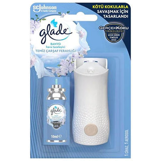 Glade Bathroom Air Freshener - Fresh Sheet Fragrance, Long-Lasting Freshness & Elegant Design Glade Bathroom Air Freshener - Fresh Sheet Fragrance Bathroom Air Freshener, Glade Air Freshener, Fresh Sheet Fragrance, Bathroom Fragrance, Air Freshener Spray, Home Fragrance, Bathroom Essentials, Long-Lasting Freshness, Elegant Design, Easy to Use, Odor Elimination