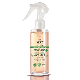 yoon rosemary hair growth spray bottle, roseary hair care solution with active ingredients Yoon Rosemary Hair Growth Spray - 7 Active Ingredients for Thicker, Shinier Hair | 200 ml Yoon Rosemary Hair Growth Spray | 200 ml yoon, hair-growth, rosemary-spray, hair-care, thicker-hair, shiny-hair, hair-loss-treatment, scalp-care, natural-oils, ai-generated