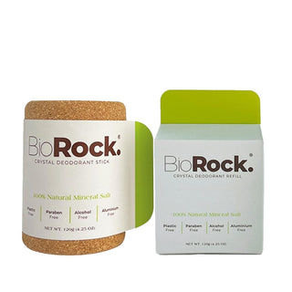 Biorock Natural Crystal Deodorant - 120g + 120g Refill, Chemical-Free Odor Protection Biorock Crystal Deodorant - Natural Odor Protection natural deodorant, crystal deodorant, chemical-free personal care, odor protection, hypoallergenic deodorant, eco-friendly deodorant, sensitive skin deodorant, natural personal care, Biorock, refill deodorant, long-lasting deodorant