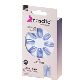 Nascita 24-Piece Colorful Coffin Artificial Nails for DIY Nail Art - Reusable & Easy to Apply Nascita Colorful Coffin Artificial Nails - Easy DIY Nail Art artificial nails, colorful nails, coffin nails, reusable nails, DIY nail kit, nail art, temporary nail solution, cosmetic nail enhancements, special occasion nails, nail fashion, nail beauty, nail care, Nascita nails