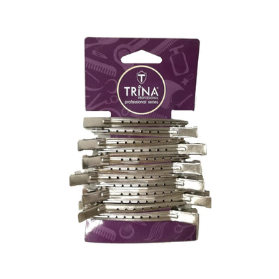 Trina Metal Hair Clips - Pack of 12, Durable & Versatile Hair Styling Tools