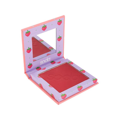 Soda Pressed Blush Toz Allõk 101 Cherry Cake - Natural Flush Makeup for Cheeks, Pressed Powder, Travel-Friendly 10g
