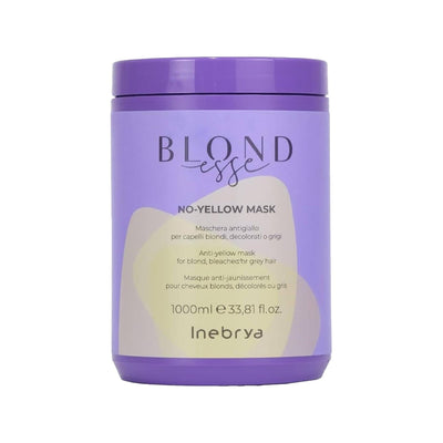 Inebrya Blondesse No Yellow Mask - 1000ml Blonde Hair Mask for Neutralizing Yellow Tones