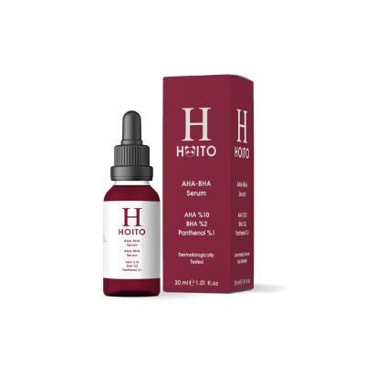 Hoito AHA BHA Exfoliating Facial Serum: Chemical Peel to Even Skin Tone, Cleanse Pores & Control Blemishes - Paraben & A