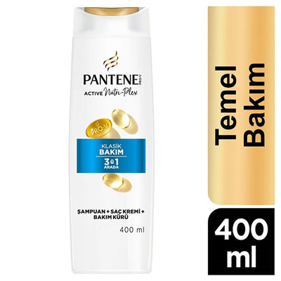 Pantene Classic Clean 3-in-1 Shampoo: Cleanse, Condition & Nourish Normal/Mixed Hair - Pro-V Formula for Daily Hair Care