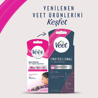 Veet Professional Facial Wax Strips for Normal Skin - Easy Gelwax Technology, 20 Strips Veet Facial Wax Strips - Easy Gelwax for Normal Skin facial wax strips, hair removal for normal skin, Veet facial hair removal, easy gelwax technology, facial hair removal wax, wax strips, hair removal, Veet, normal skin, facial hair removal products, at-home hair removal, beauty and personal care