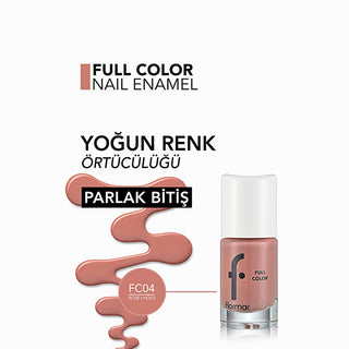 Flormar Full Color Ekstra Yoğun Pigmentli Oje FC04 Rose I Hold, Bright nail polish color swatch in Rose I Hold Flormar Full Color Ekstra Yoğun Pigmentli Oje - Gül Kurusu | FC04 Flormar Full Color Ekstra Yoğun Oje FC04 Rose I Hold flormar, nail-polish, high-pigmentation, cosmetics, beauty-environment, nail-care, glossy-finish, long-lasting, fashionable-nails, ai-generated