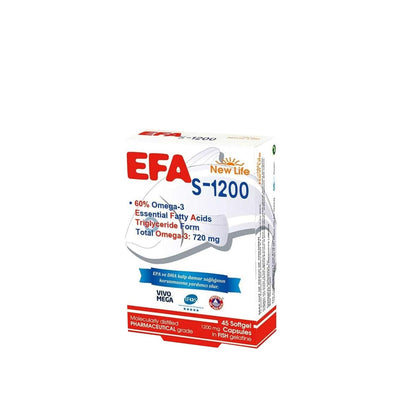 New Life Efa S-1200 Omega 3 Supplement - Boost Heart & Brain Health with Omega-3 Fatty Acids - 45 Capsules