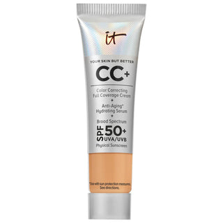 IT Cosmetics Mini CC+ Cream Full Coverage Color Correcting Foundation with SPF 50+ - Vegan, Gluten-Free Makeup IT Cosmetics CC+ Cream Foundation - Full Coverage, SPF 50+, Vegan & Gluten-Free Color Correcting Foundation, Full Coverage Foundation, SPF 50+ Sunscreen, Vegan Makeup, Gluten-Free Cosmetics, Cruelty-Free Makeup, Hydrating Foundation, Niacinamide Foundation, Hyaluronic Acid Makeup, Makeup for Sensitive Skin, Everyday Makeup, Natural Finish Foundation, Multifunctional Makeup