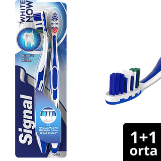 Signal White Now 1+1 Toothbrush - Comfortable Brushing, Teeth Whitening, Oral Care for a Brighter Smile Signal White Now Toothbrush - Comfortable Brushing & Whitening Signal White Now, Toothbrush, Teeth Whitening, Oral Care, Comfortable Brushing, Oral Hygiene, Fresh Breath, Plaque Removal, Whitening Toothbrush, Ergonomic Handle, Tongue Cleaner