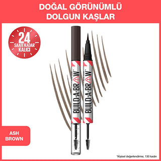 maybelline build a brow pencil and gel ash brown front view, maybelline build a brow pencil and gel ash brown packaging, maybelline build a brow pencil and gel in use Maybelline New York Build a Brow 2 in 1 Pencil and Gel - Ash Brown for Teens and Adults Maybelline Build a Brow 2-in-1 Pencil Gel - Ash Brown maybelline, build-a-brow, eyebrow-pencil, eyebrow-gel, ash-brown, makeup, beauty, eyebrow-enhancement, teen-makeup, ai-generated