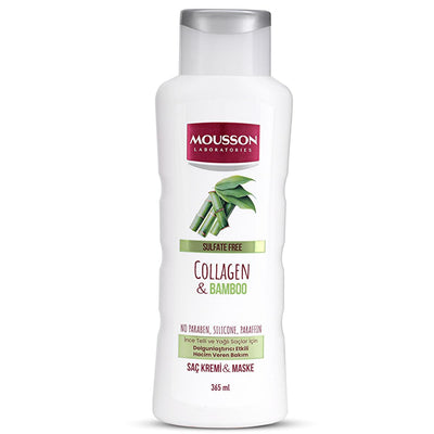 Mousson Collagen & Bamboo Hair Thickening Mask: Sulfate-Free, Vegan, Sun Protection - Volumizing Cream for Hair Growth &
